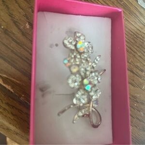 silver flower brooch pin pendant